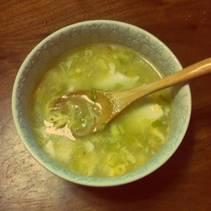 薬味たっぷりのエビ豆腐トロトロスープ